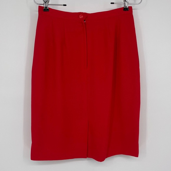 Vintage Y2K Le Suit Women's Blazer Skirt Set Size 8 Red Career Business Office - Picture 7 of 15